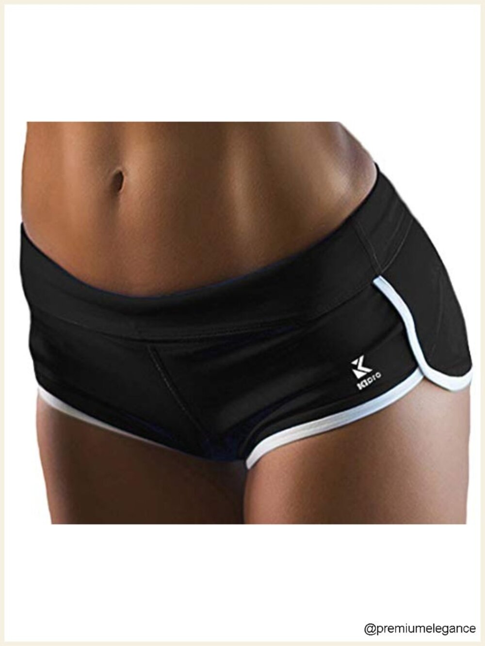 Women's High Waist Stretch Yoga Shorts with Fold Over Waistband